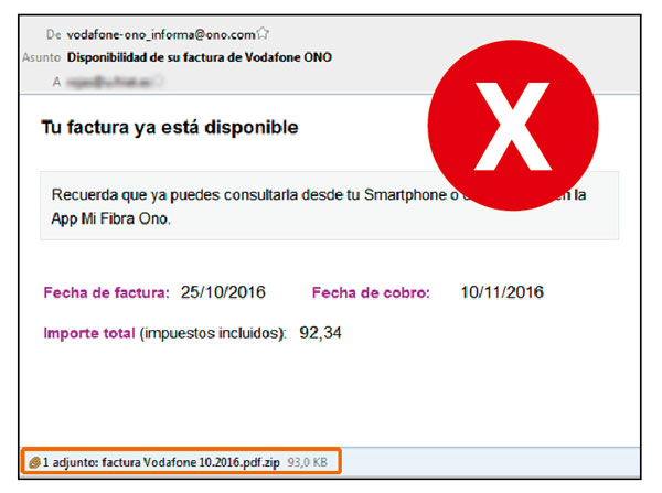 Factura falsa Vodafone